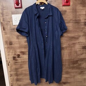 JJill full button linen shirt dress